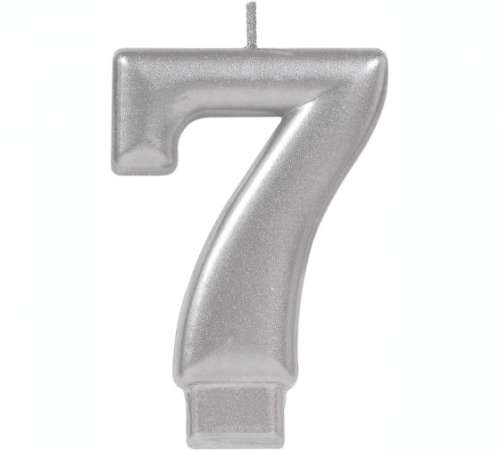 Metallic Silver Candle - No 7